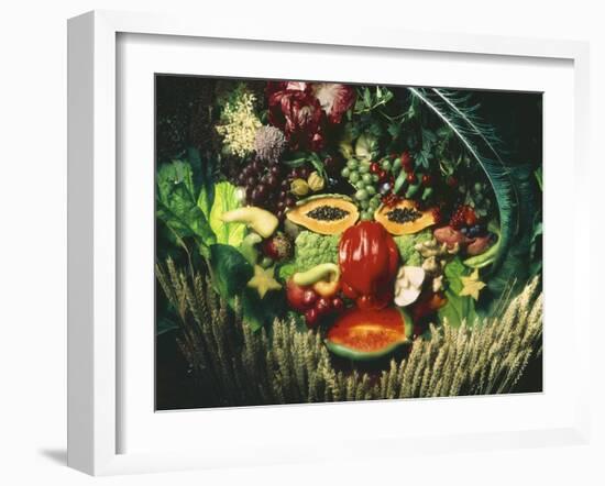 A Face Made from Vegetables and Fruit-jovandenberg-Framed Photographic Print