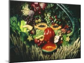 A Face Made from Vegetables and Fruit-jovandenberg-Mounted Photographic Print