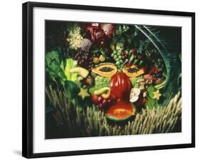 A Face Made from Vegetables and Fruit-jovandenberg-Framed Photographic Print