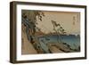 A Face on the Sagura Bay with Mount Fuji in the Distance-Utagawa Hiroshige-Framed Art Print