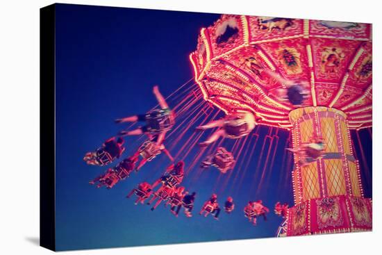 A Fair Ride Shot with a Long Exposure at Night-graphicphoto-Stretched Canvas