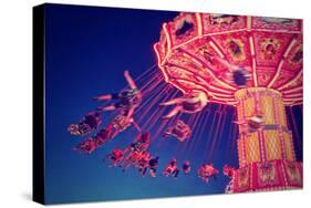 A Fair Ride Shot with a Long Exposure at Night-graphicphoto-Stretched Canvas