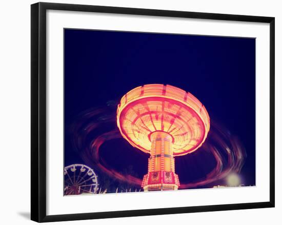 A Fair Ride Shot with a Long Exposure at Night-graphicphoto-Framed Photographic Print