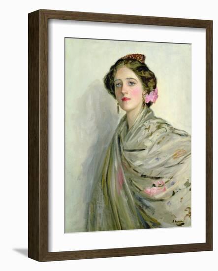 'A Fair Spaniard', Portrait of Mrs Chowne (Oil on Canvas)-John Lavery-Framed Giclee Print
