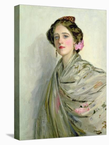 'A Fair Spaniard', Portrait of Mrs Chowne (Oil on Canvas)-John Lavery-Stretched Canvas