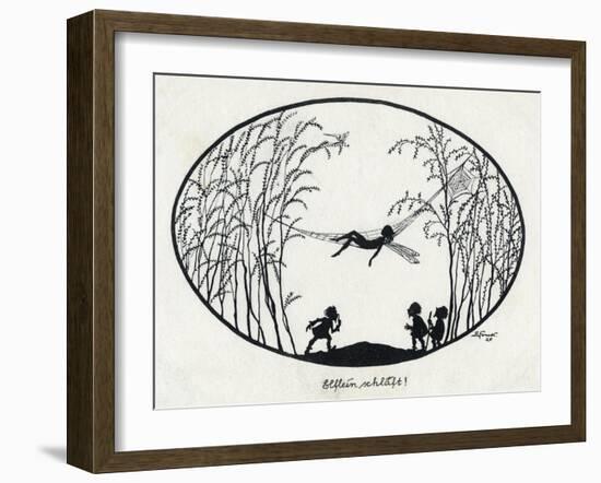 A Fairy Asleep on a Cobweb-null-Framed Art Print