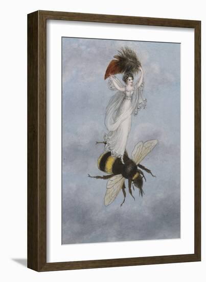 A Fairy Carrying a Feather Standing on a Bee-Amelia Jane Murray-Framed Giclee Print