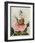 A Fairy Holding a Leaf, Sitting on a Snail Above a Rose-Amelia Jane Murray-Framed Giclee Print