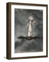 A Fairy Holding a Wand Standing on a Bat-Amelia Jane Murray-Framed Giclee Print