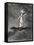 A Fairy Holding a Wand Standing on a Bat-Amelia Jane Murray-Framed Stretched Canvas