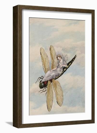 A Fairy Reclining on a Dragonfly-Amelia Jane Murray-Framed Giclee Print