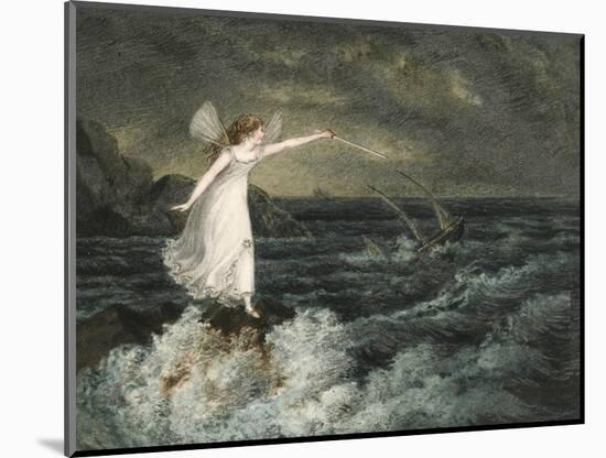 A Fairy Waving Her Magic Wand Across a Stormy Sea-Amelia Jane Murray-Mounted Giclee Print