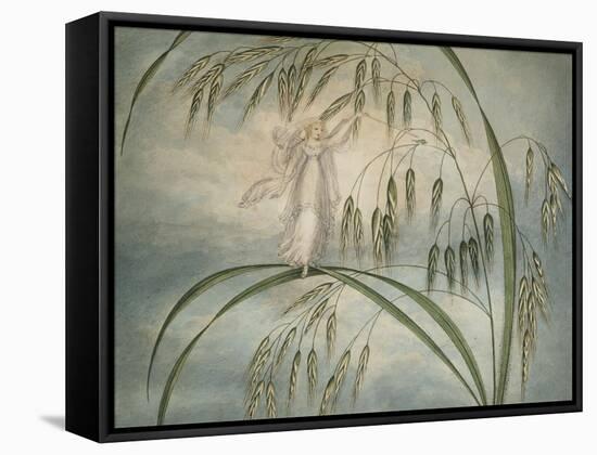 A Fairy Waving Her Wand Standing Among Blades of Grass-Amelia Jane Murray-Framed Stretched Canvas