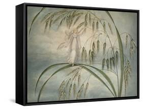 A Fairy Waving Her Wand Standing Among Blades of Grass-Amelia Jane Murray-Framed Stretched Canvas