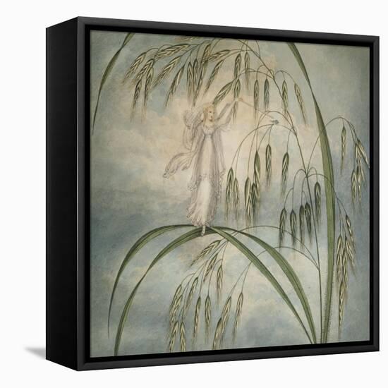 A Fairy Waving Her Wand Standing Among Blades of Grass-Amelia Jane Murray-Framed Stretched Canvas