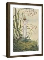 A Fairy with a Bee on Her Head Standing on a Grasshopper-Amelia Jane Murray-Framed Giclee Print