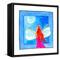 A Fairy with Arms Reaching Towards the Moon-null-Framed Stretched Canvas