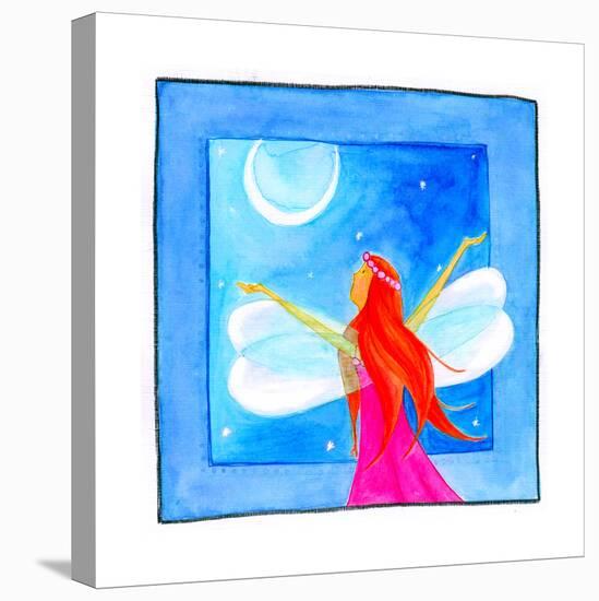 A Fairy with Arms Reaching Towards the Moon-null-Stretched Canvas