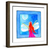 A Fairy with Arms Reaching Towards the Moon-null-Framed Giclee Print