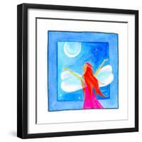 A Fairy with Arms Reaching Towards the Moon-null-Framed Giclee Print