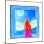 A Fairy with Arms Reaching Towards the Moon-null-Mounted Giclee Print