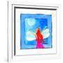 A Fairy with Arms Reaching Towards the Moon-null-Framed Giclee Print