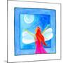 A Fairy with Arms Reaching Towards the Moon-null-Mounted Giclee Print