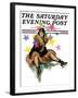 "A Fall from Skates," Saturday Evening Post Cover, January 11, 1930-John LaGatta-Framed Giclee Print