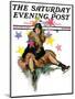 "A Fall from Skates," Saturday Evening Post Cover, January 11, 1930-John LaGatta-Mounted Giclee Print