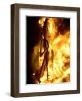 A Falla with Satirical Figures Burns During the Traditional Fallas Festival-null-Framed Photographic Print