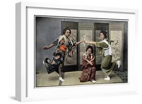 A Family Dance in Japan, C1890-Charles Gillot-Framed Giclee Print