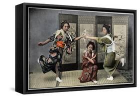 A Family Dance in Japan, C1890-Charles Gillot-Framed Stretched Canvas