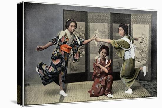 A Family Dance in Japan, C1890-Charles Gillot-Stretched Canvas