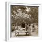 A Family Enjoying a Picnic under the Cherry Blossoms, Omuro Gosho, Kyoto, Japan, 1904-Underwood & Underwood-Framed Photographic Print