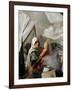 A Family from the Quake-Affected Rangwad Village Sits Near a Fireplace-null-Framed Photographic Print
