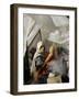 A Family from the Quake-Affected Rangwad Village Sits Near a Fireplace-null-Framed Photographic Print