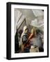 A Family from the Quake-Affected Rangwad Village Sits Near a Fireplace-null-Framed Photographic Print