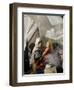 A Family from the Quake-Affected Rangwad Village Sits Near a Fireplace-null-Framed Photographic Print