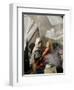 A Family from the Quake-Affected Rangwad Village Sits Near a Fireplace-null-Framed Photographic Print