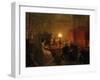 A Family Gathered around a Lamplit Table, 1854-Petrus Kiers-Framed Giclee Print