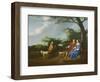 A Family Group in a Landscape, 1655 (Oil on Canvas)-Adriaen van de Velde-Framed Premium Giclee Print