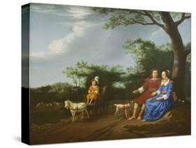 A Family Group in a Landscape, 1655 (Oil on Canvas)-Adriaen van de Velde-Stretched Canvas