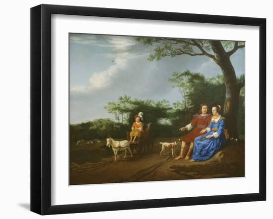 A Family Group in a Landscape, 1655 (Oil on Canvas)-Adriaen van de Velde-Framed Giclee Print