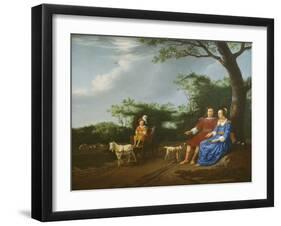 A Family Group in a Landscape, 1655 (Oil on Canvas)-Adriaen van de Velde-Framed Giclee Print