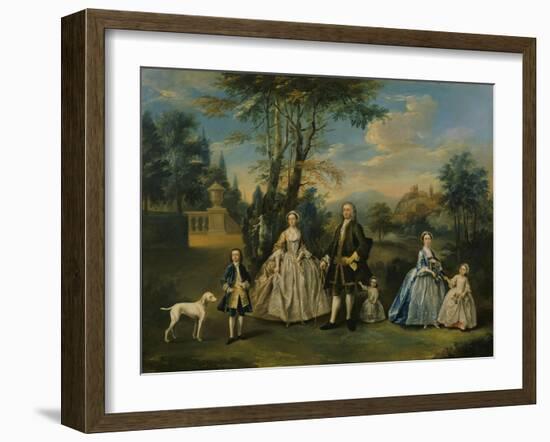 A Family Group in a Landscape-null-Framed Giclee Print