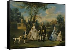 A Family Group in a Landscape-null-Framed Stretched Canvas