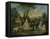 A Family Group in a Landscape-null-Framed Stretched Canvas