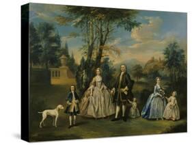 A Family Group in a Landscape-null-Stretched Canvas