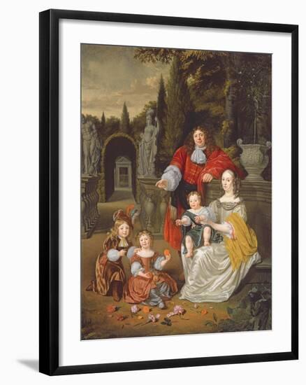 A Family Group on a Terrace, 1670-Michiel Van Musscher-Framed Giclee Print