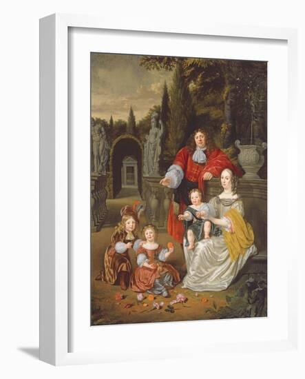 A Family Group on a Terrace, 1670-Michiel Van Musscher-Framed Giclee Print